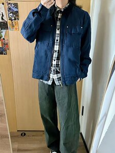 美式水洗工装夹克外套男春季复古撞色翻领飞行外套jk7707 p65图片