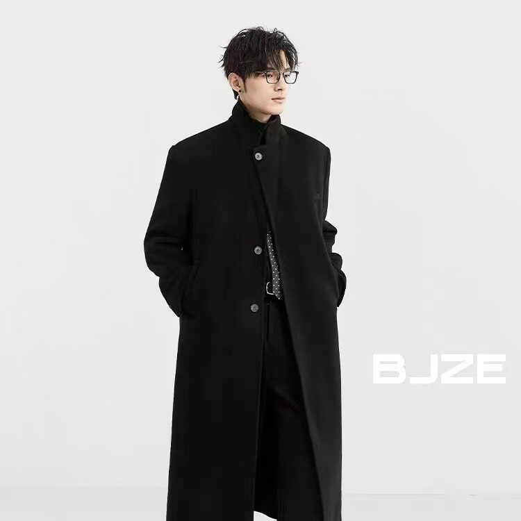 网图秋冬季男中长款西服领风衣韩版休闲大衣外套ny8276p85,男装西服,星座204-3