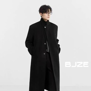 网图 秋冬季男中长款西服领风衣韩版休闲大衣外套ny8276 p85图片