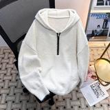 连帽半拉链套头毛衣男冬季宽松慵懒风针织衫my9588p65，男装针织衫/毛衣，星座204-3