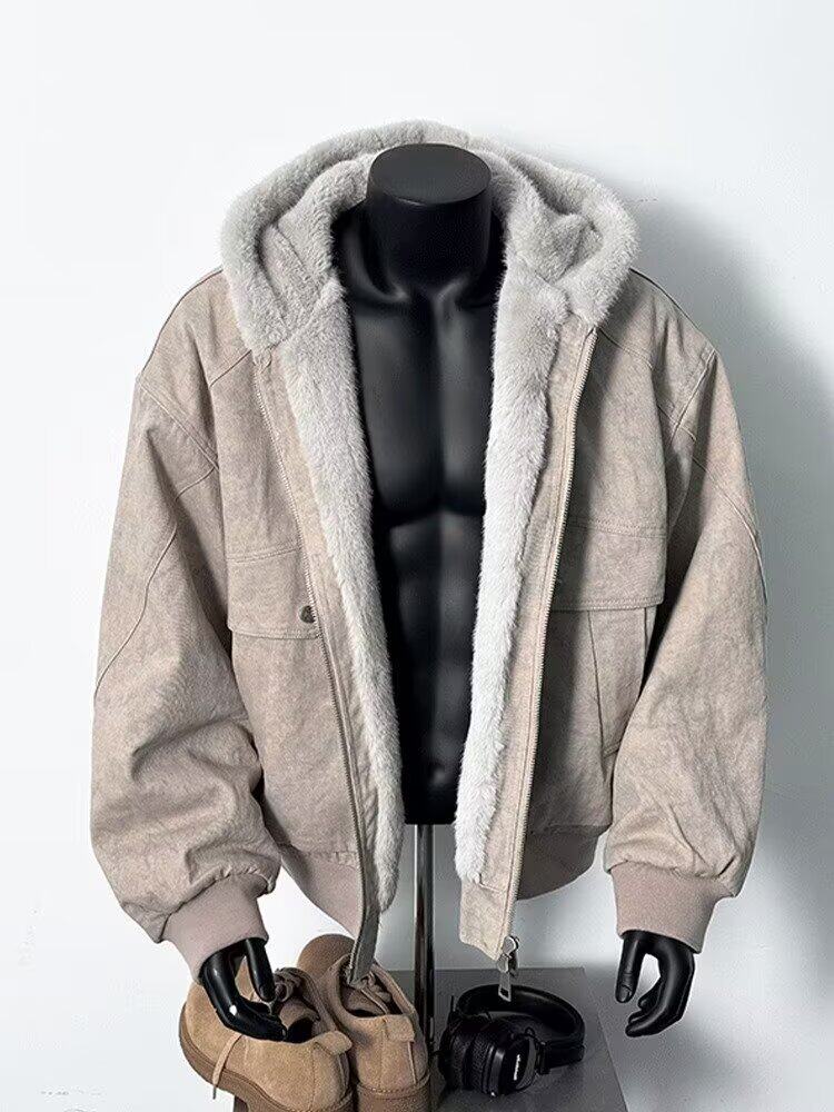 网图美式复古连帽加绒加厚座山雕外套男冬季大口袋棉衣m854p110,男装棉衣,星座204-3