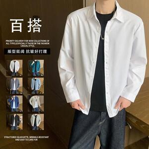 8色春季长袖衬衫男韩版潮流宽松休闲衬衣外套c05 p35图片