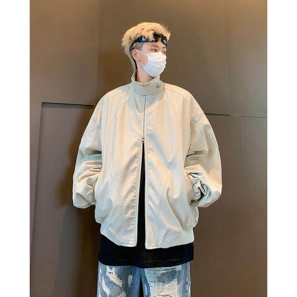 美式复古立领黑色pu皮机车服外套男潮流痞帅皮衣外套py172p60,男装皮衣,星座204-3