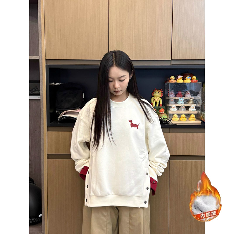 网图美式潮牌刺绣开叉加绒卫衣男秋冬慵懒风上衣hw3168p50，男装卫衣，星座204-3