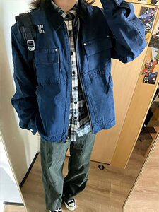 美式水洗工装夹克外套男春季复古撞色翻领飞行外套jk7707 p65图片