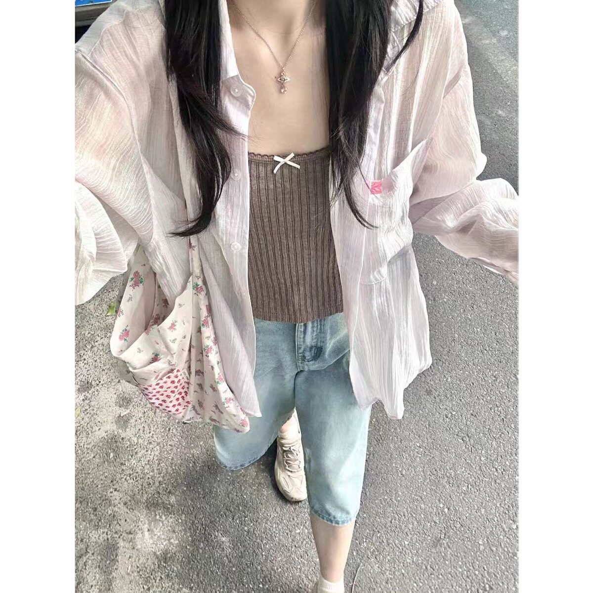 网图 夏季防晒长袖衬衫外套男女超薄款透气网纱上衣cs3201 p35图片