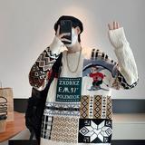 复古撞色加厚毛衣男秋冬宽松慵懒风圣诞节针织衫毛衣my90p52，男装针织衫/毛衣，星座204-3