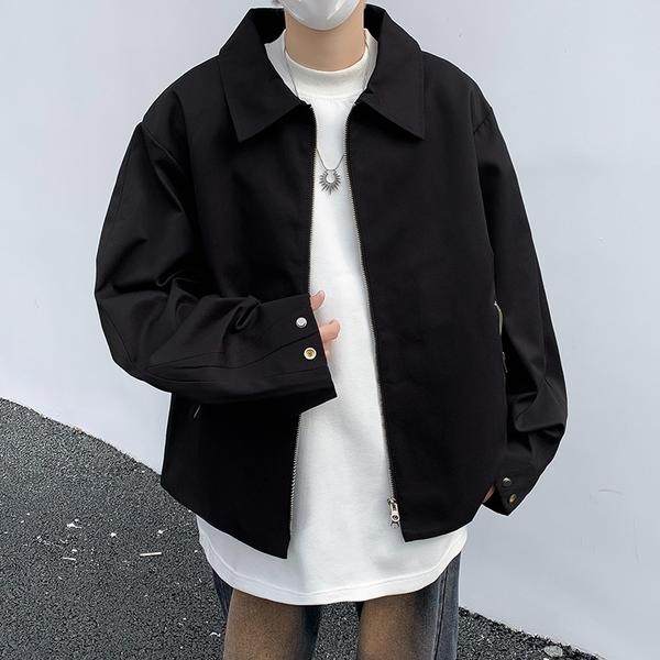 美式复古翻领拉链夹克男冬季加厚保暖棉衣外套jk138p52，男装夹克，星座204-3