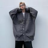 美式金属扣开衫毛衣男秋冬潮牌宽松慵懒风针织衫外套my322p60，男装针织衫/毛衣，星座204-3