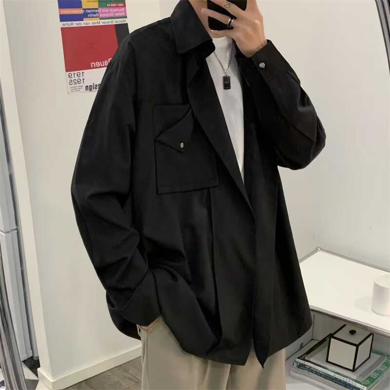 发型师高级感穿搭衬衫男设计感小众痞帅长袖衬衣外套cs611p45,男装衬衫,星座204-3