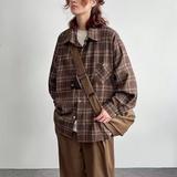 美式复古格子衬衫男春季潮牌宽松休闲衬衣外套cs3009p35，男装衬衫，星座204-3