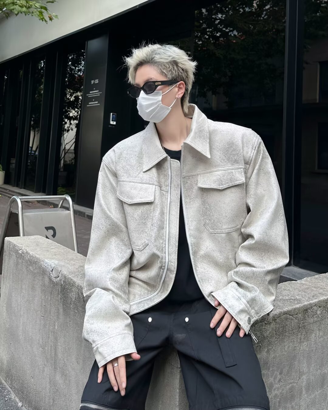 美式复古翻领工装做脏PU皮夹克男春季潮牌宽松休闲外套py9330p78,男装夹克,星座204-3