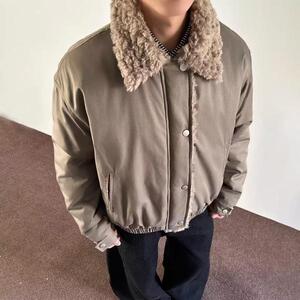 网图高品美式复古翻领棉服男冬季潮牌宽松休闲棉衣外套m280 p90图片