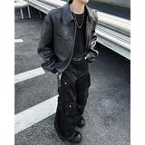 美式复古pu皮衣外套男冬季痞帅皮衣潮py8563p82，男装皮衣，星座204-3