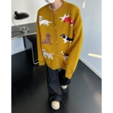 高品秋冬季复古小狗刺绣针织开衫毛衣男女慵懒风毛衣my9805 p65,男装针织衫/毛衣,星座204-3,四季星座 高品秋冬季复古小狗刺绣针织开衫毛衣男女慵懒风毛衣my9805 p65,男装针织衫/毛衣,星座204-3,四季星座