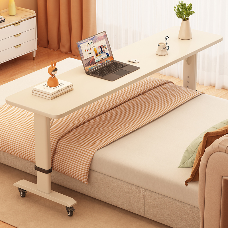床边桌可移动书桌升降跨床电脑桌床上台式懒人学习长条桌靠墙窄桌