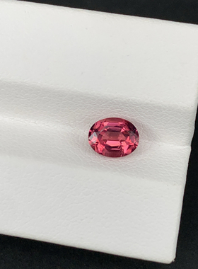 [一物一图]天然红碧玺裸石戒面椭圆形1.17克拉精切火彩好晶体干净