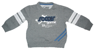 5岁灰色薄棉绒长袖 T恤外套卫衣 外贸 乐天BABY