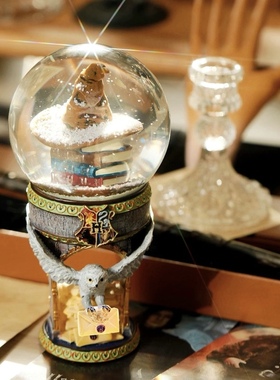 哈利波特火车头哈利水晶球摆件城堡水晶球摆件猫头鹰水晶球生日