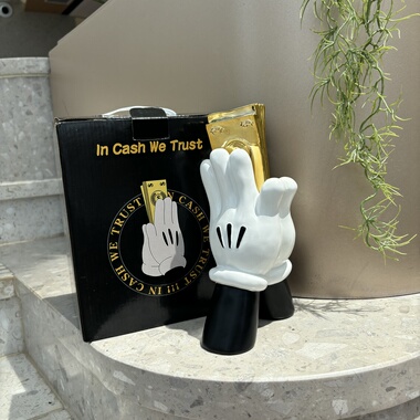 米奇拜金发财手招财摆件创意卡通周边可爱家居装饰品乔迁开业送礼