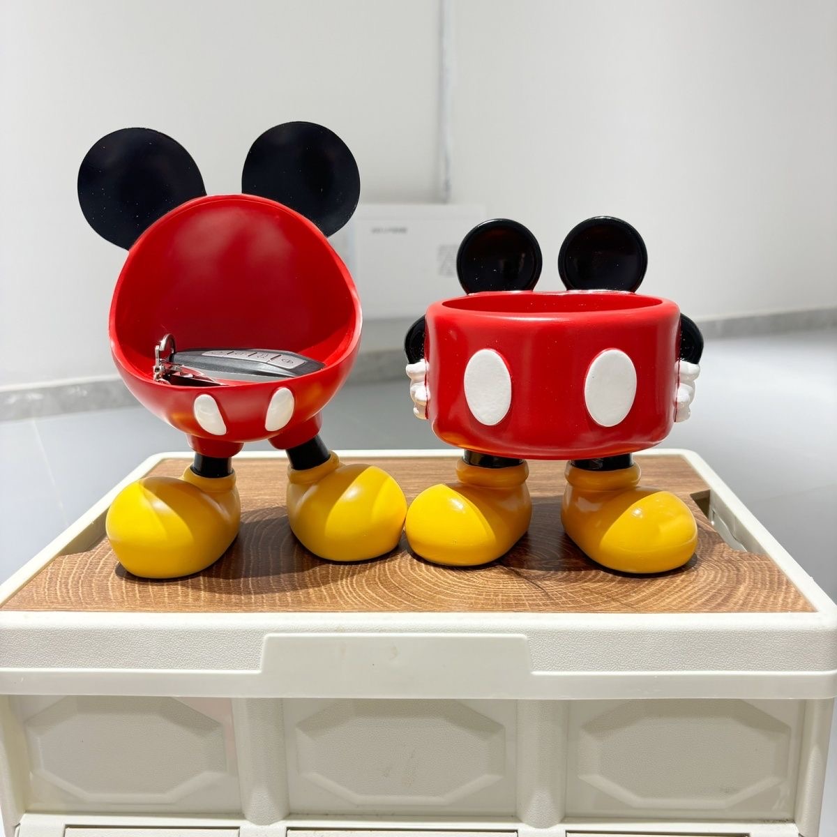 米奇凳子收纳茶几遥控器盒客厅桌面米老鼠可爱卡通台面杂物大容量