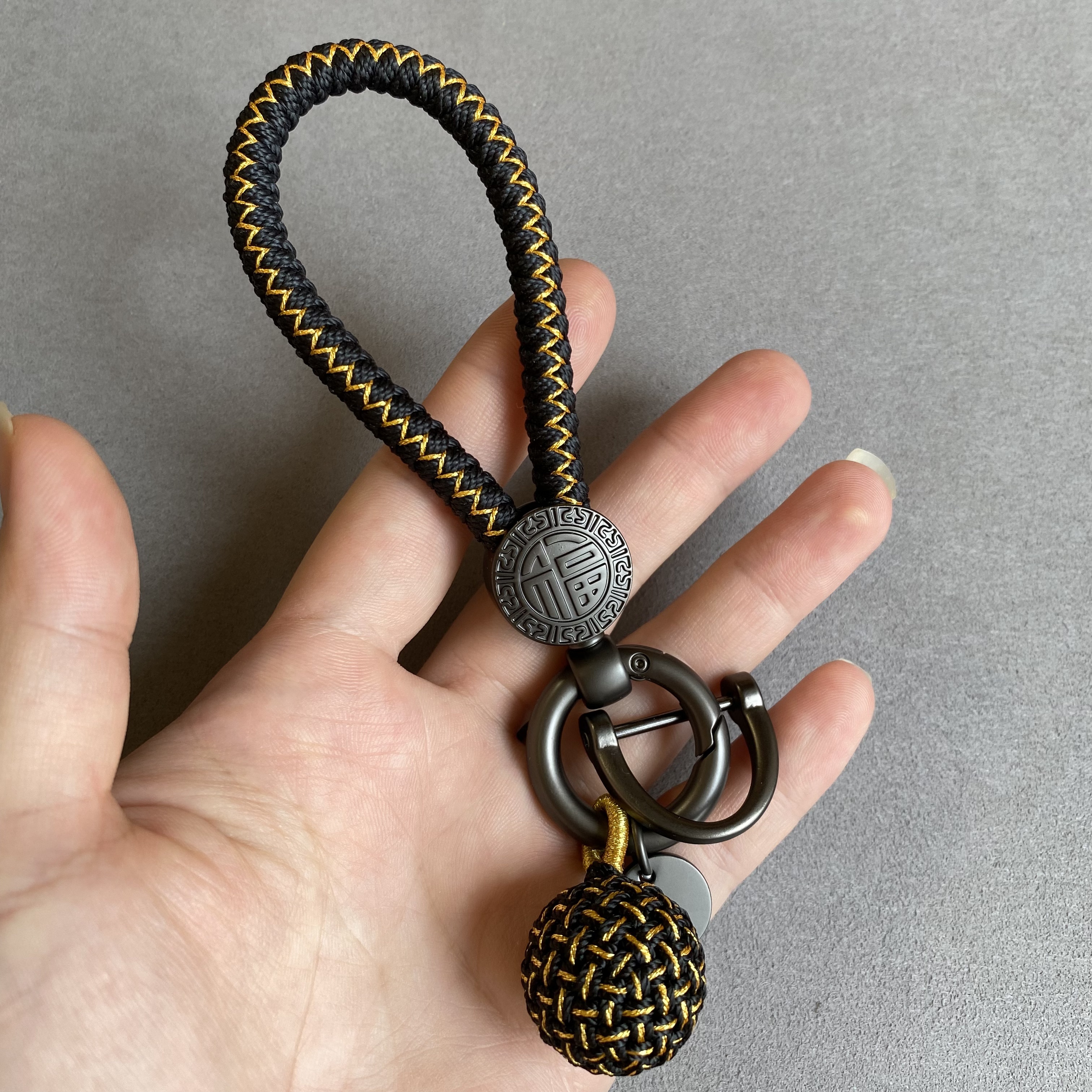 防水耐磨蠟線龍鱗紋錦鯉鑰匙扣