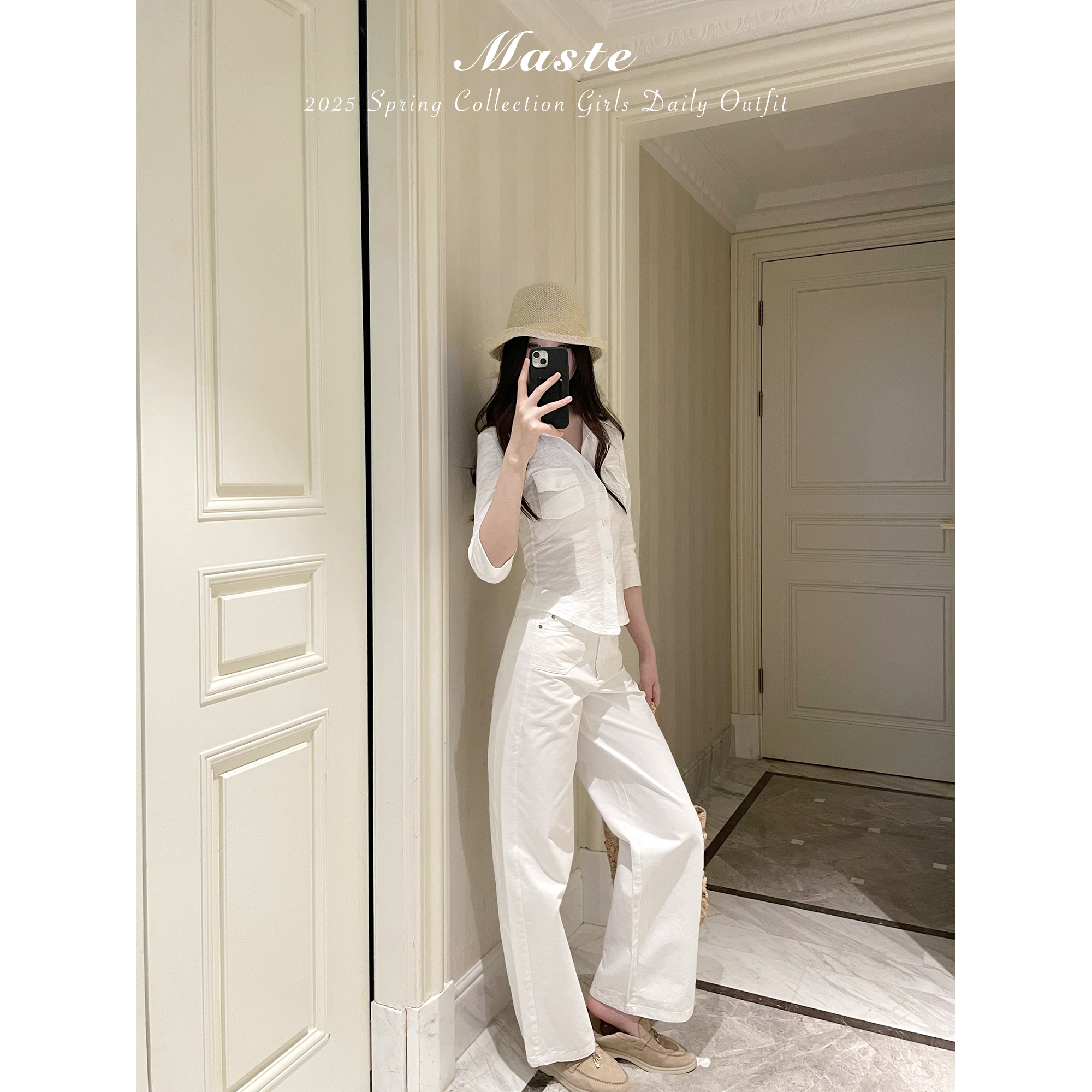 MASTE  漫步哈德遜 好版型神褲 老錢感白牛仔