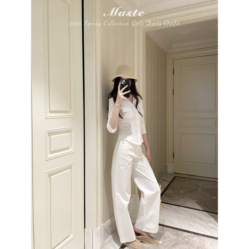 MASTE  漫步哈德逊 好版型神裤 老钱感白牛仔