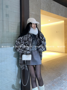 粗花呢格纹棉服 MASTE 费城假日