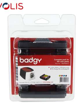 佰吉Badgy100/200证卡打印机色带CBGR0100C彩色带CBGR0500K黑色带