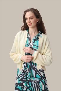 Sandwich_荷兰设计师 春秋冬季女简约时尚欧美灯笼袖针织开衫1830