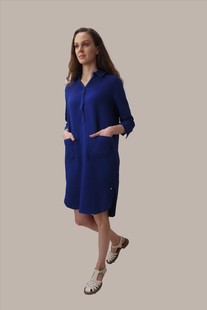 sandwich_荷兰设计师 夏装女全棉轻薄宽松中长衬衫连衣裙1987