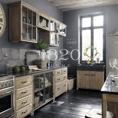 滕喆全实木北欧整体橱柜灶台柜子