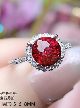 925银戒指吊坠空托  圆形 5  6  8MM 女款银戒托项坠空托套装银托