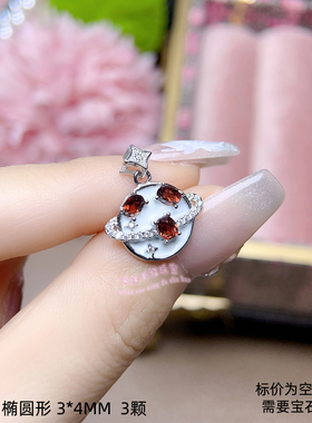 925银吊坠空托 椭圆形3*4MM 女款镶嵌宝石银托项坠空托项链银托