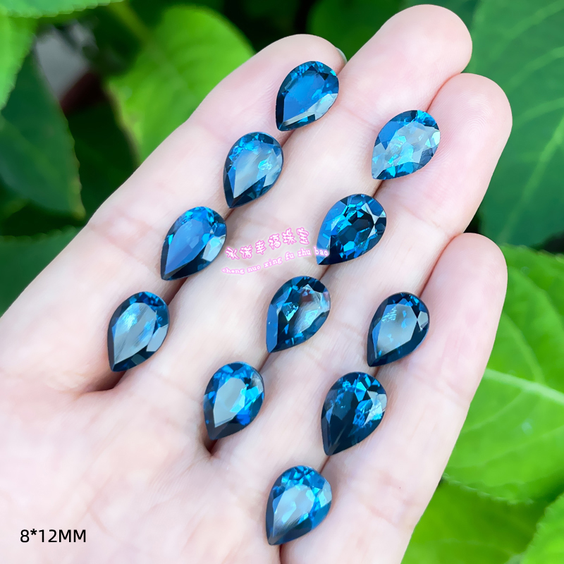 天然托帕石裸石戒面8*12MM