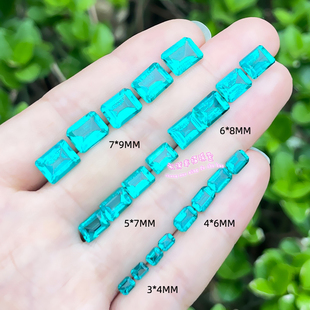 天然托帕石裸石戒面 长方形3*4MM-7*9MM 帕拉伊巴色 托帕石原石