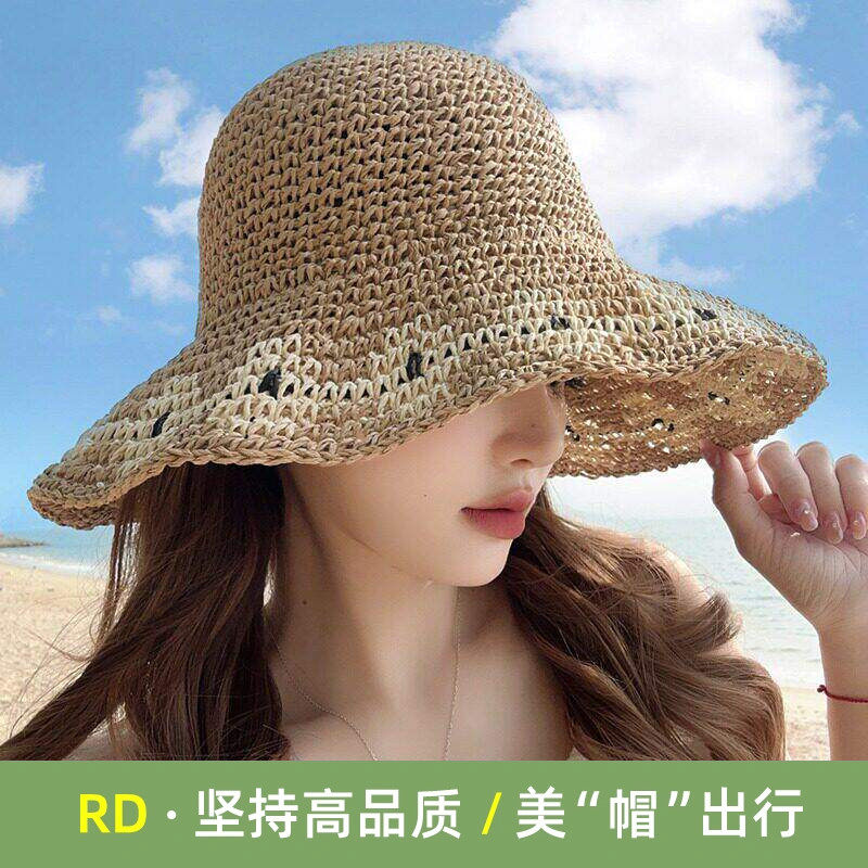 草帽女款2026新款防紫外线夏季镂空草编防晒遮阳太阳渔夫帽凉帽女