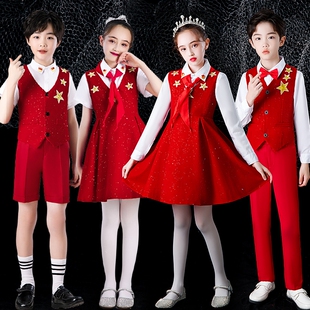 六一儿童合唱演出服小学生演讲比赛礼服大合唱团诗歌朗诵表演服装