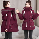 宽松棉衣女冬季 派克羽绒棉服保暖加厚中长款 棉袄外套 工装 2025新款