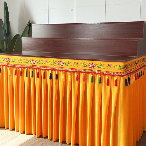 佛桌布莲花刺绣供佛桌布