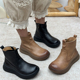 丑乐手工真皮小个子马丁靴女2025新款 靴 秋冬靴子厚底增高短靴时装