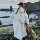 冬季白色超好看羊羔毛外套女2024新款流行高级感韩系慵懒宽松棉服，女装毛呢外套，韩秀