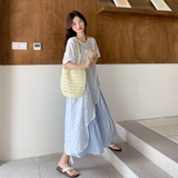不规则蕾丝罩衫吊带连衣裙套装女夏2025新款高级感绝美穿搭两件套，女装连衣裙，韩秀