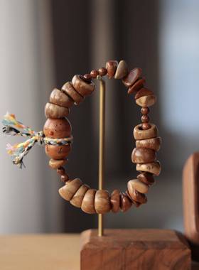 库克米珠搭配小方块紫金鼠大肠跑环桃木小脸葫芦文玩时尚手串百搭