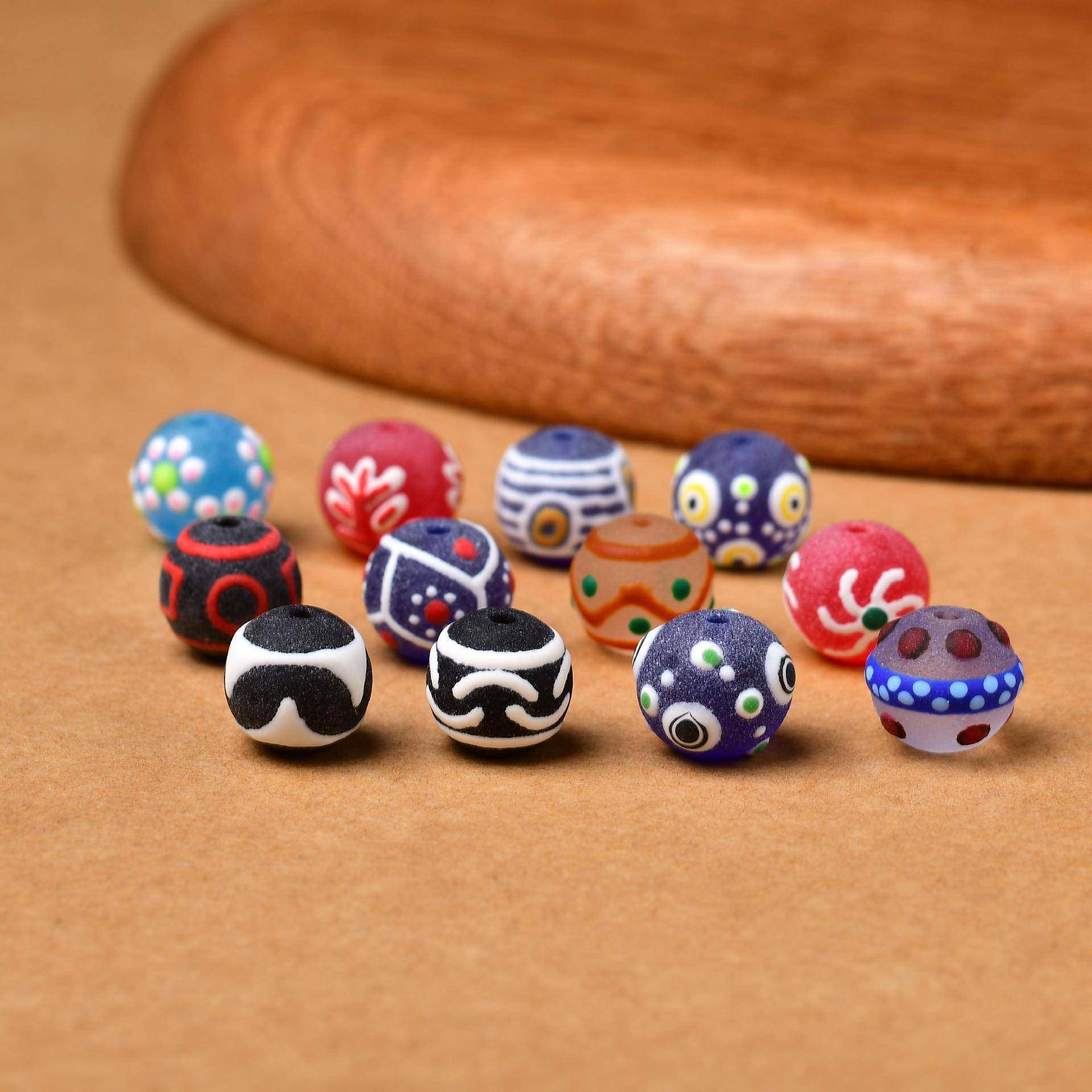 藏式玛瑙虎牙天珠 DIY手工自制手串佛珠复古玛瑙散珠配件隔珠