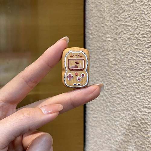 崖柏彩绘游戏机diy配件手工编织手绳项链文玩佛珠时尚配饰品隔珠