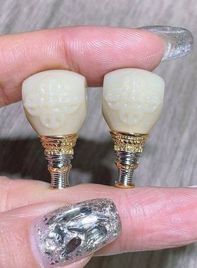 雪巴琉璃双面三通配件手工DIY串珠文玩配饰佛珠念珠手串随机发一