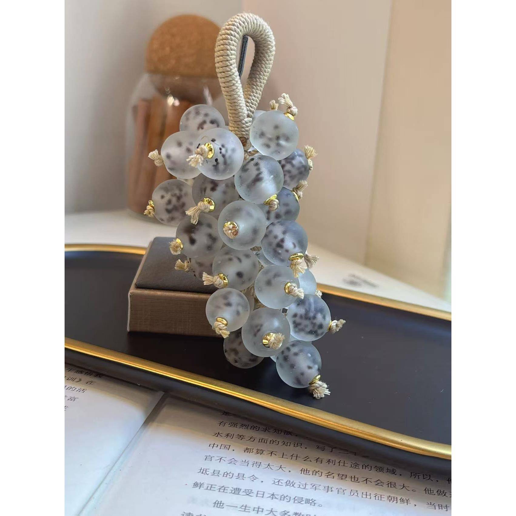 尼泊尔老琉璃葡萄包挂/钥匙扣diy手工编织手机链车挂万能挂件饰品