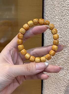 黄金库克老型手串女圆珠桶珠菩提单圈手串文玩念珠佛珠男士手炼